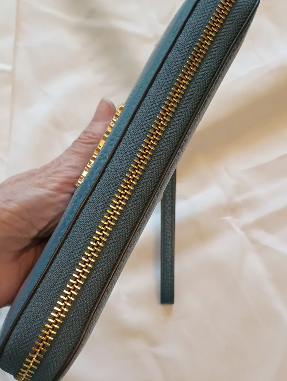Michael Kors Teal Blue Zip-Around Wristlet Wallet